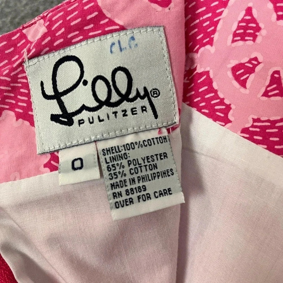 Lilly Pulitzer Mini Skirt Womens Size 0 Pink Novelty Print Preppy Nautical Beach - Picture 6 of 10